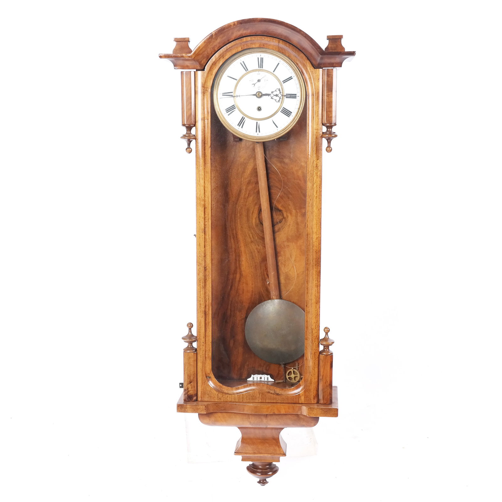 German Walnut Wall Regulator Clock (1 of 10)