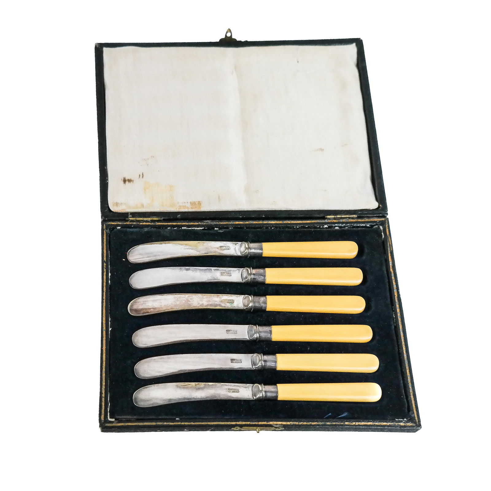Cased Set of English Silver Butter/Fruit Knives (1 of 12)