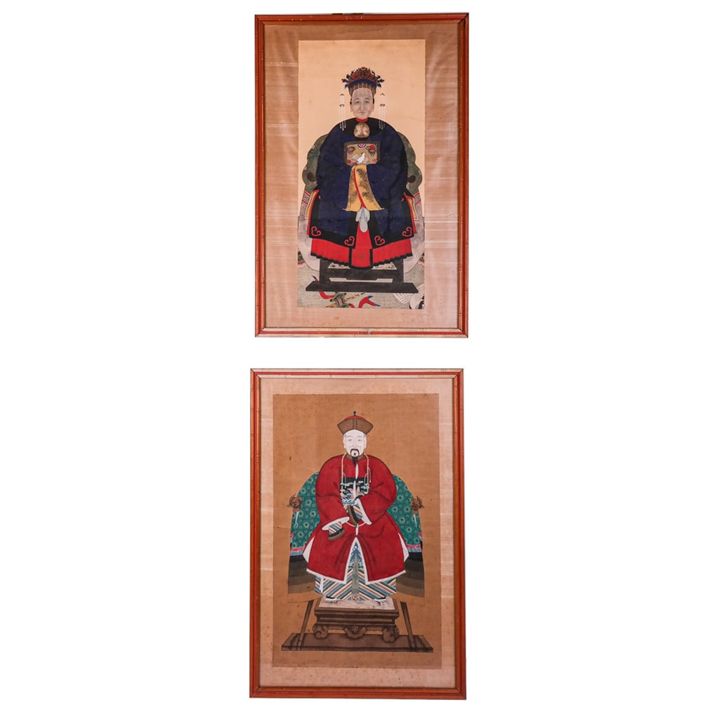 Chinese Pair of Ancestor Portraits (1 of 10)