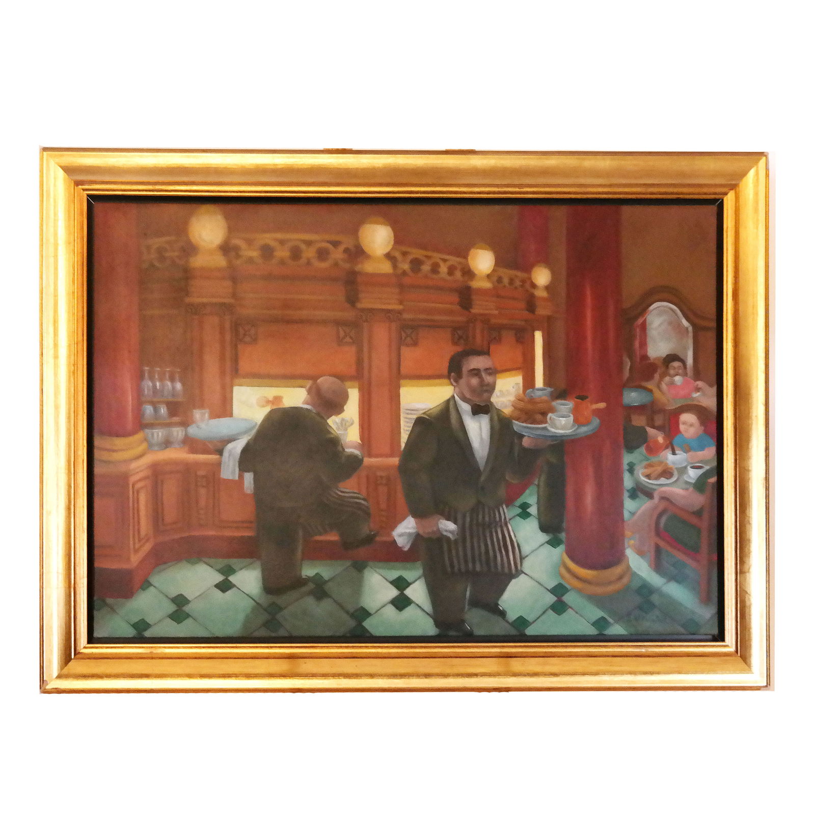 Eduardo UNGAR: "Cafe Tortoni" - Acrylic Painting (1 of 7)