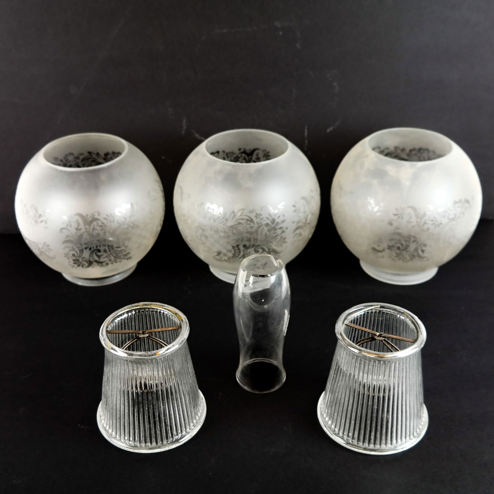 Assembled Group of 6 Glass Lamp Shades (1 of 12)