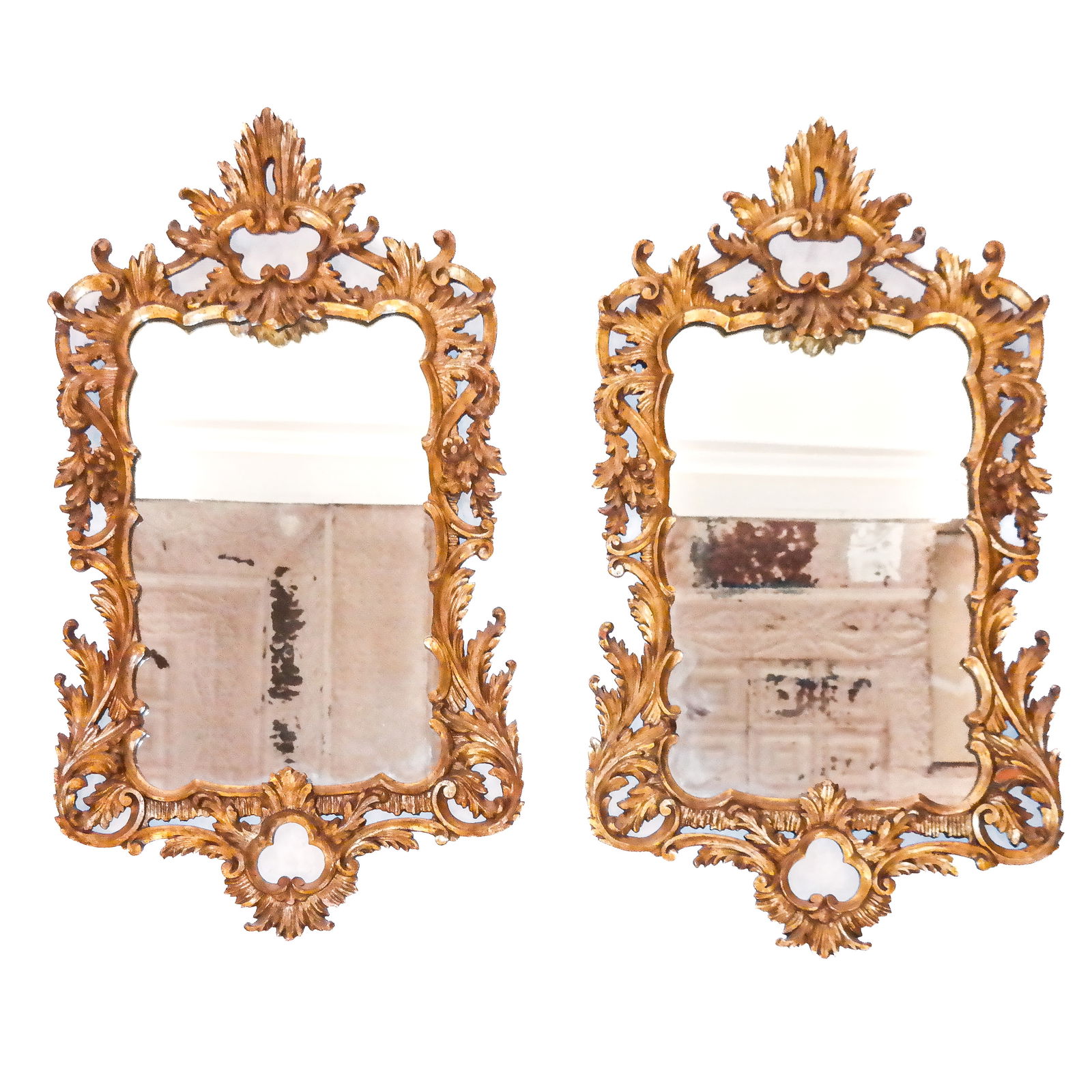 Pair of Ornate Continental Gilt Mirrors (1 of 9)