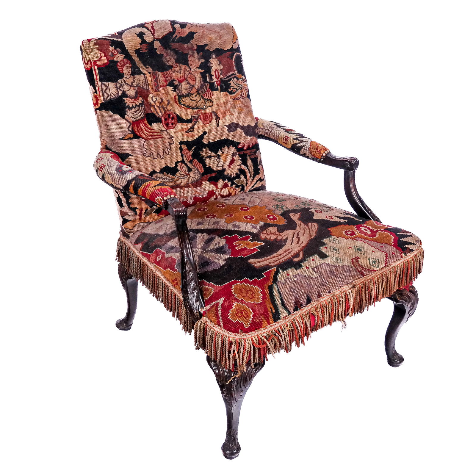 French Aubusson Mahogany Lolling Chair (1 of 9)