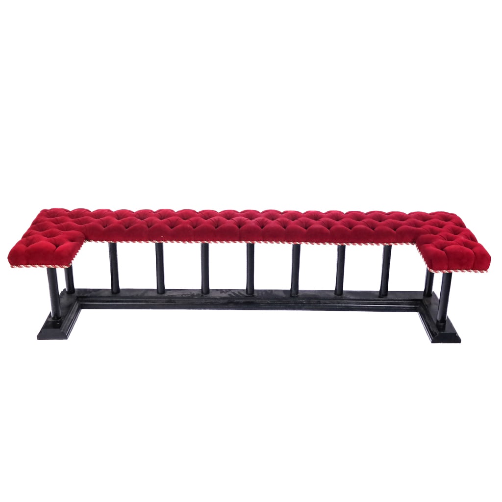 Ebony, Bronze and Tufted Hearth Bench (1 of 9)