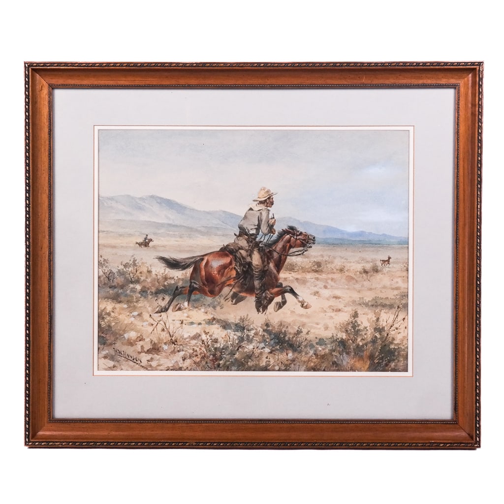 H.W. HANSEN: "Chasing a Pronghorn" - W/C (1 of 9)