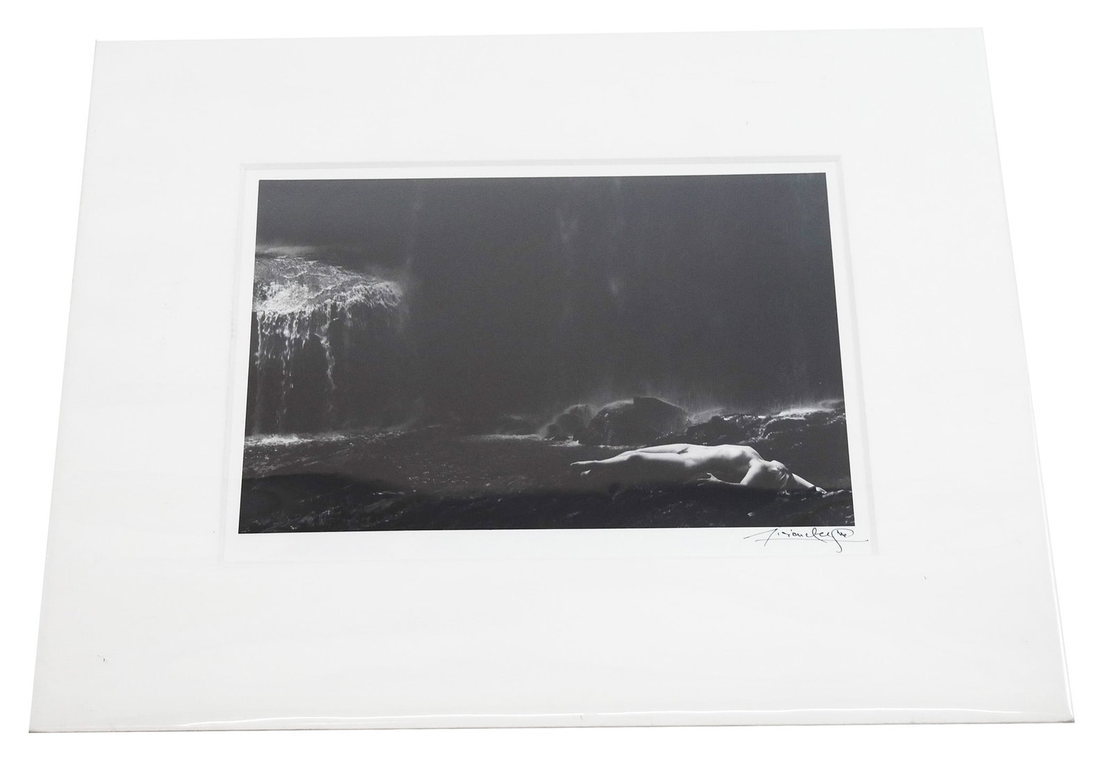 Lucien CLERGUE: "Nude Cerennes" - Photograph: Lucien Clergue (French, 1934-2014) gelatin silver print titled "Nude Cerennes", printed c. 1993, signed in ink in the margin; signed, titled, dated and numbered 4/30 in ink on the verso. Provenance: P