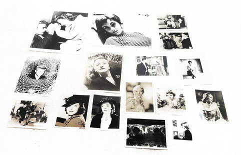 Various Hollywood Portraits - Gelatin Silver Print: Sixteen (16) silver gelatin prints of various Hollywood actors, by anonymous photographers, including Loretta Young, Ginger Rogers, Greta Garbo, Barbara Stanwyck, Elizabeth Taylor and Natalie Wood, 19