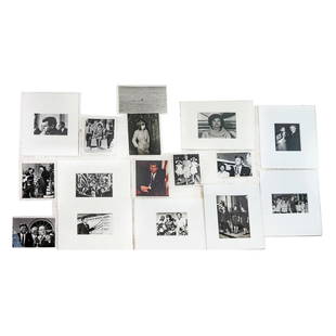 The Kennedys - 24 Photographs: Group of 24 gelatin silver prints depicting selected images of the Kennedys, 1940-1980, by various photographers, the majority with agency credit stamps and notations in pencil or ink, 6 with typed cr