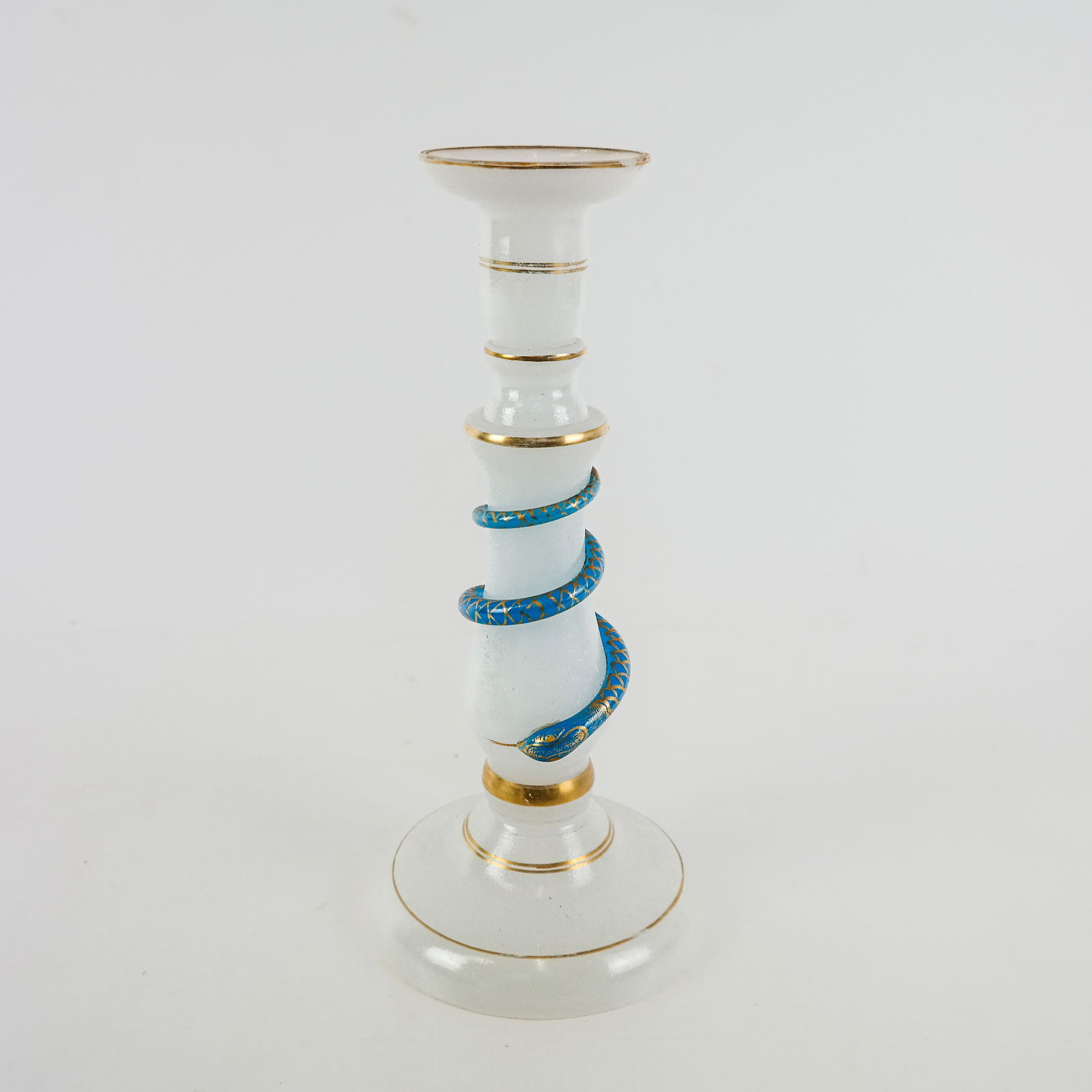 Milk Art Glass Candlestick (1 of 6)