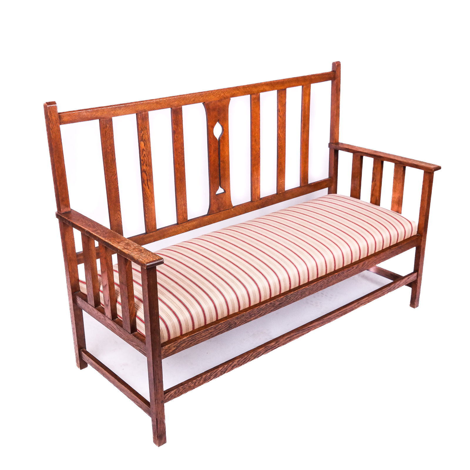 Mission-Style Oak Settle (1 of 7)