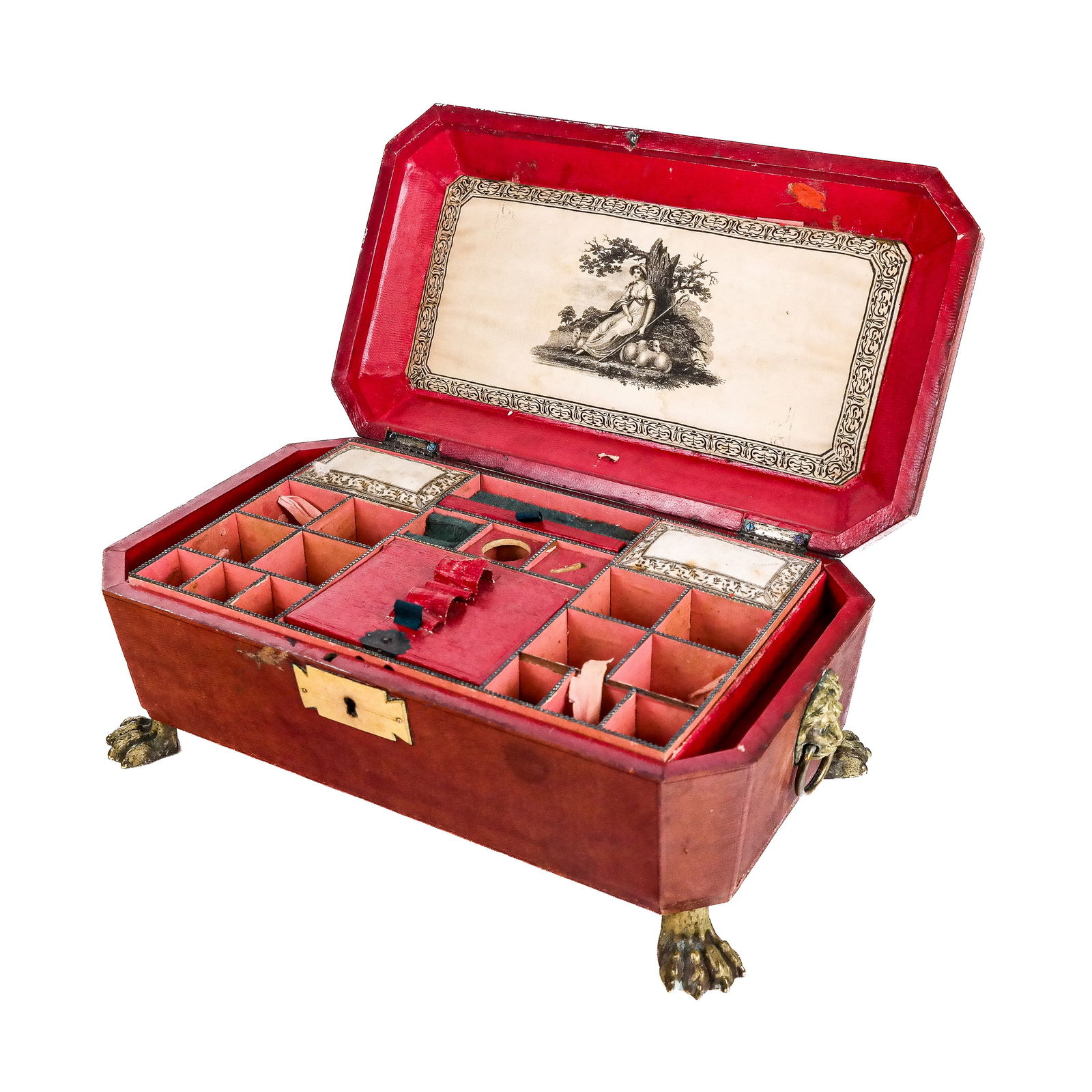 Antique English Regency Sewing Box / Caddy (1 of 14)