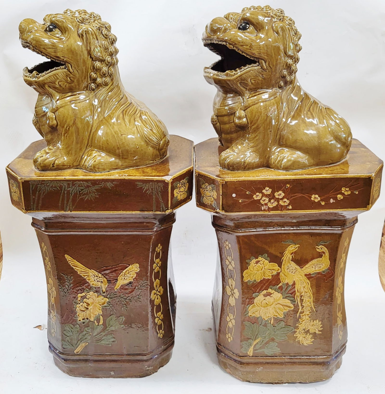 Pair of Glazed Terracotta Chinese Foo Dogs (1 of 20)