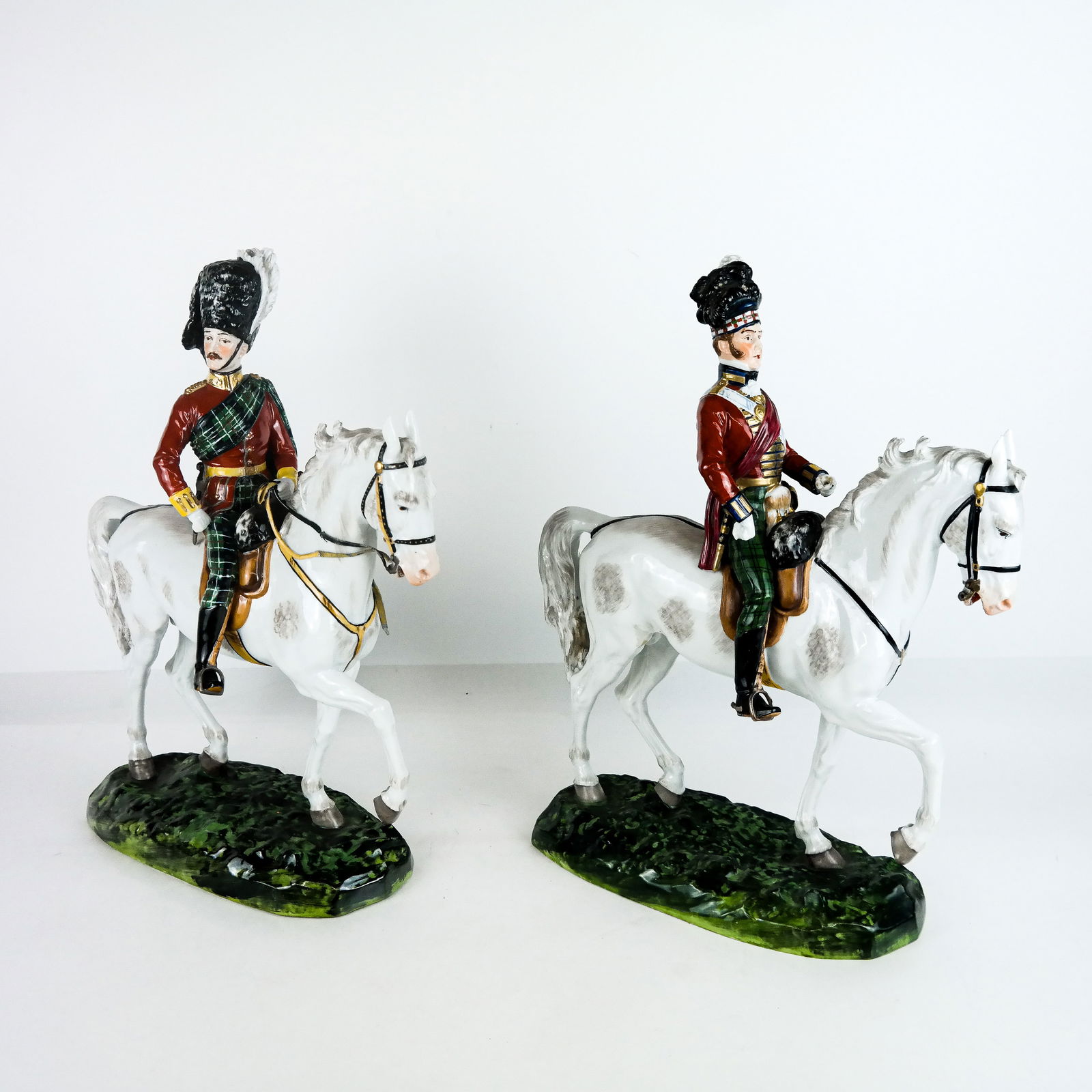 Pair of Dresden Porcelain Horse and Riders (1 of 8)