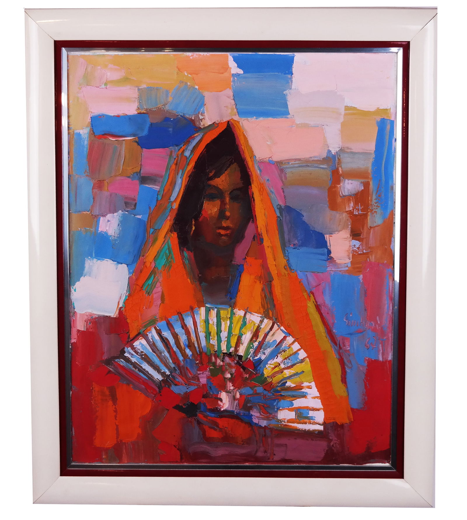 Nicola SIMBARI: Portrait Woman "Spanish Girl" Oil Painting (1 of 8)