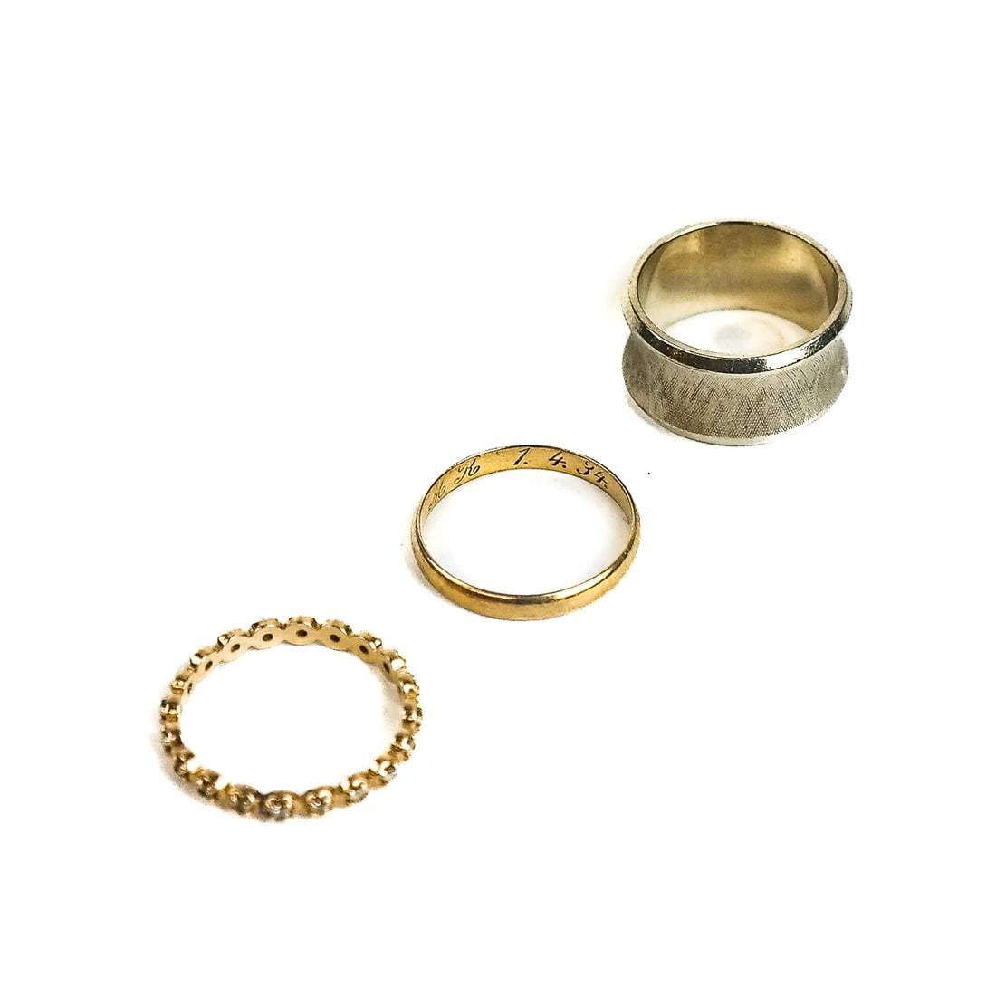 Three 14K Gold Wedding Bands (1 of 9)