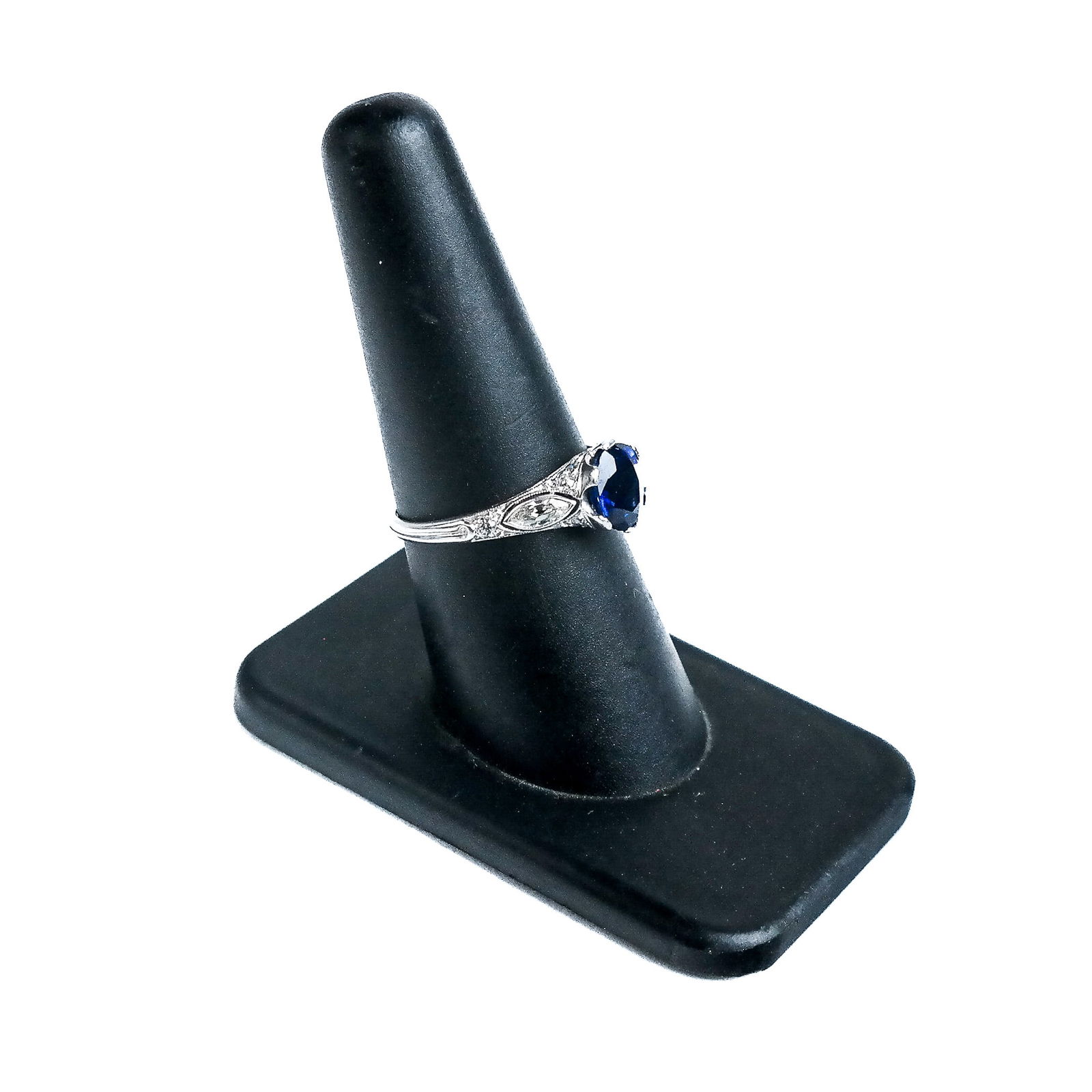 Iridium-Platinum, Diamond & Sapphire Ring (1 of 8)
