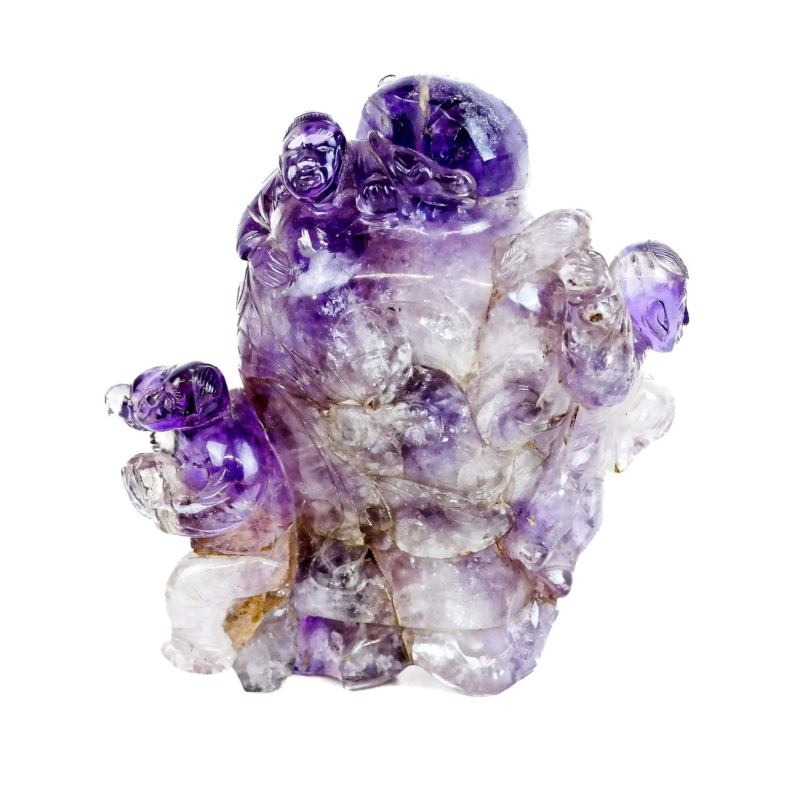 Large Amethyst Rock Crystal Covered Bottle (1 of 9)