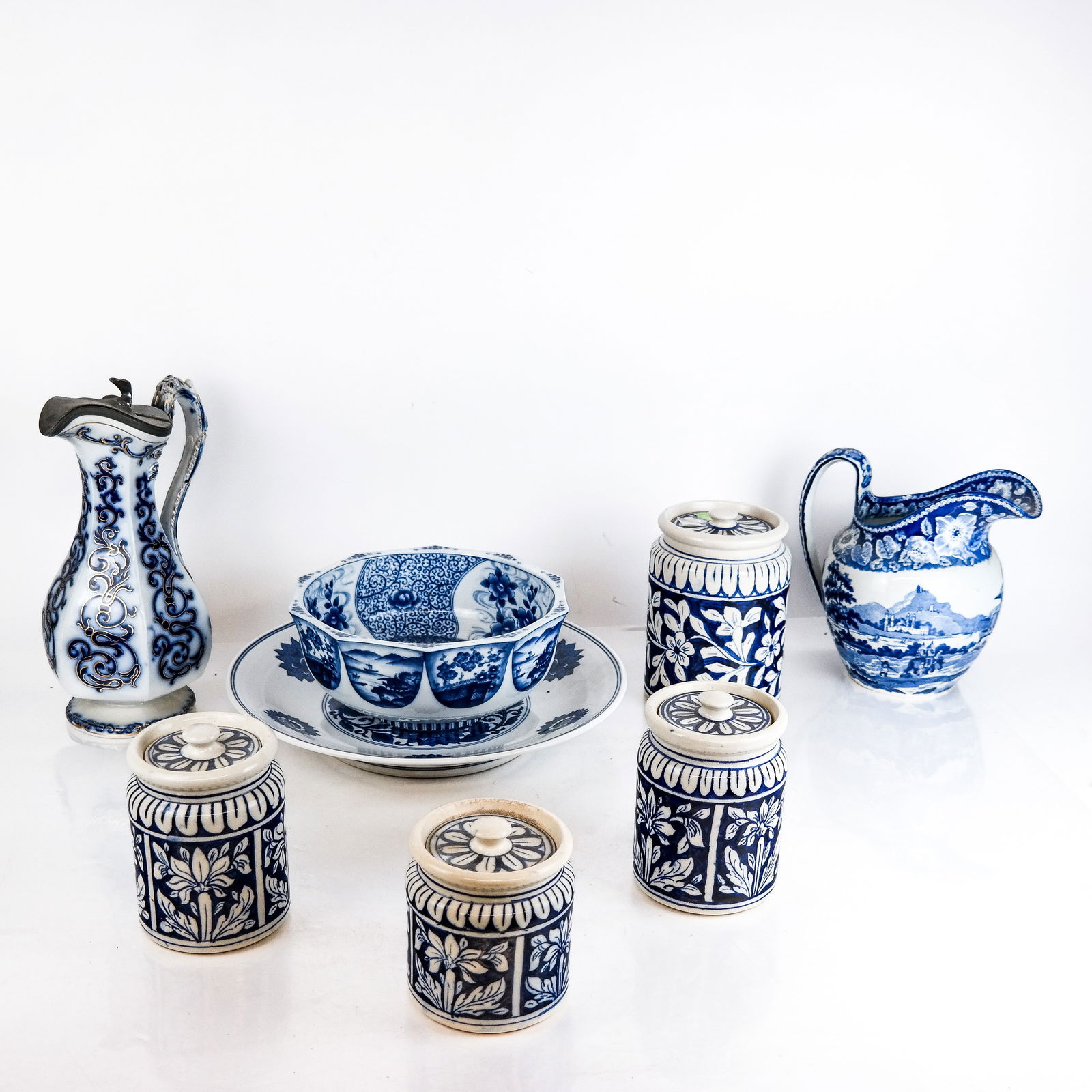 Group of Eight Blue & White Items (1 of 14)