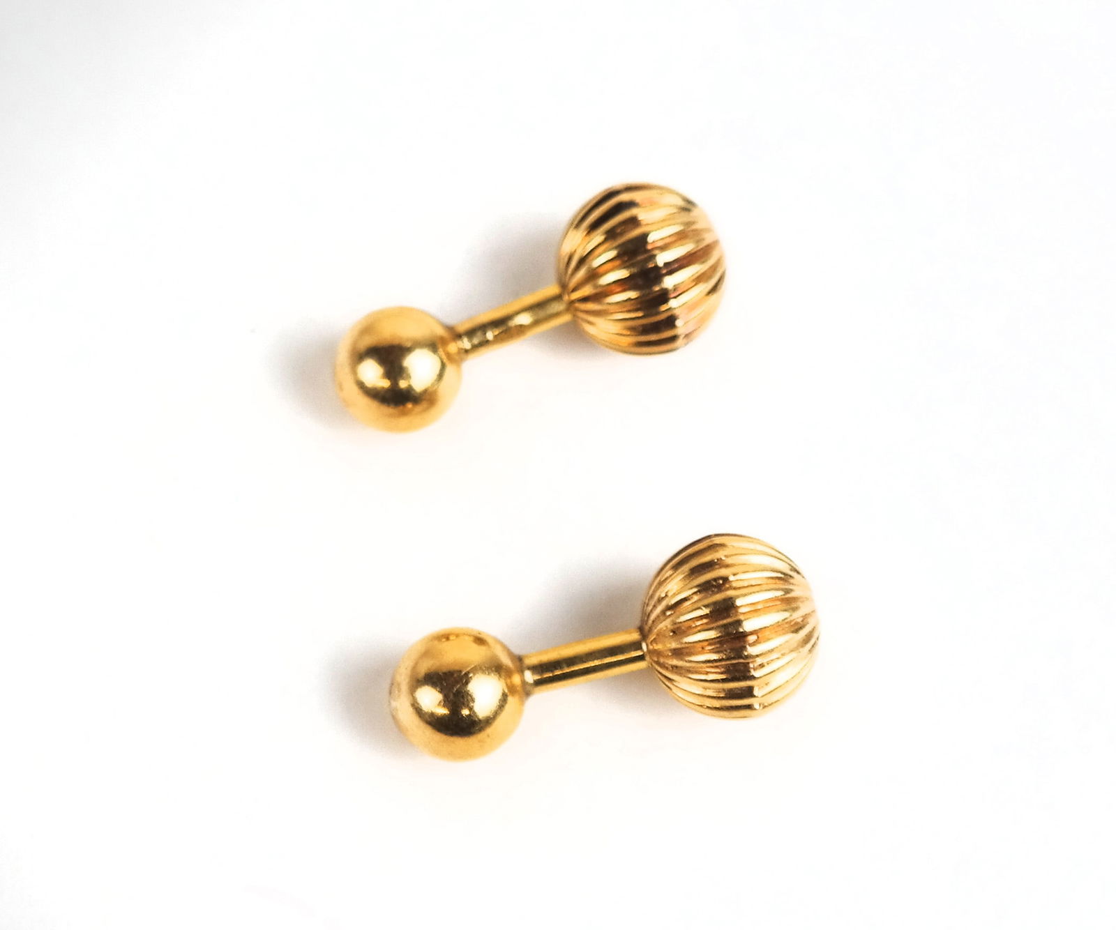 14K Gold Barbell Cufflinks (1 of 5)