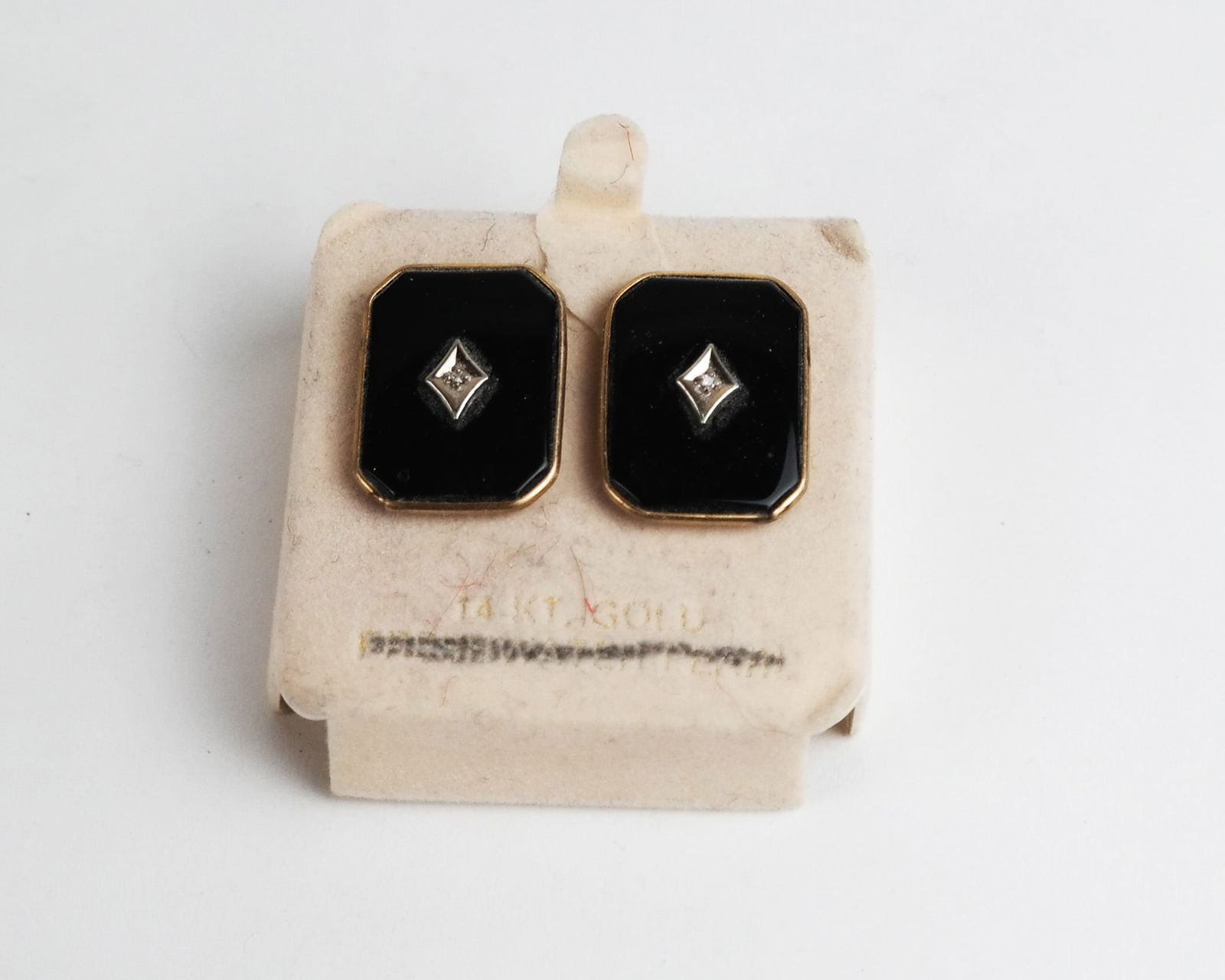 14K Gold, Onyx & Diamond Earrings (1 of 8)