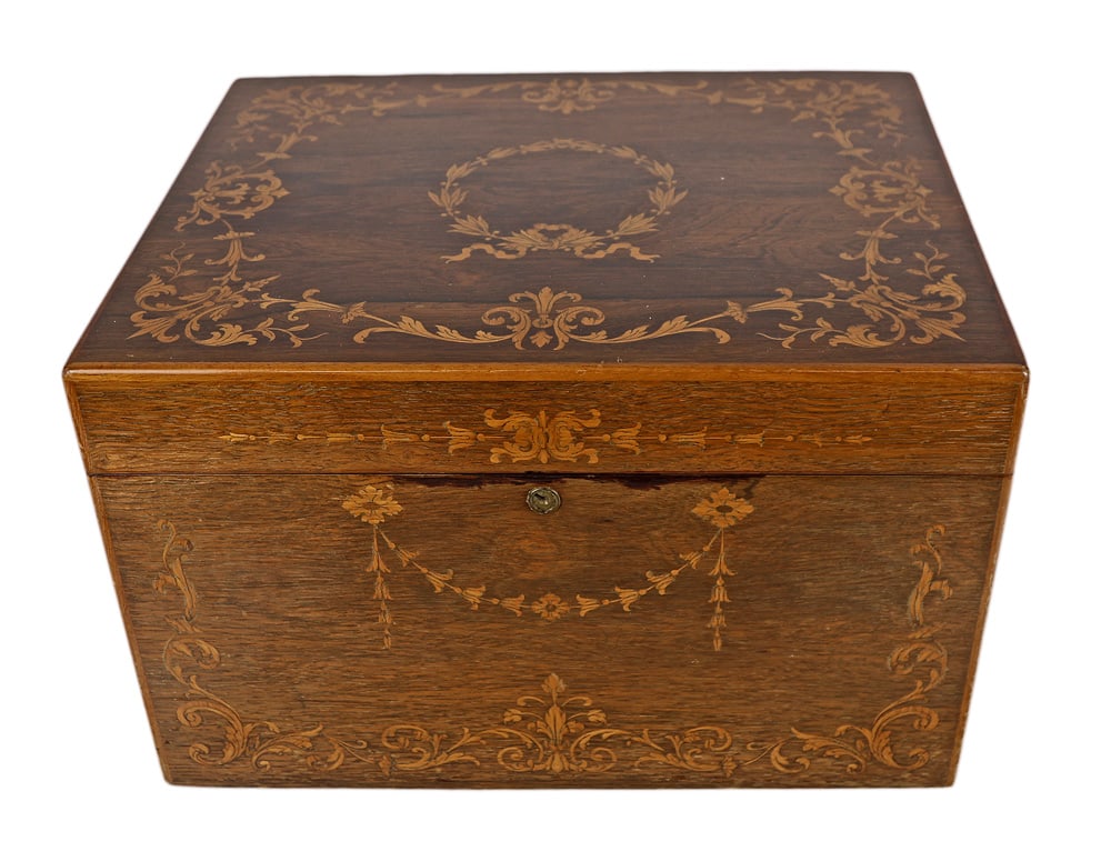 Early 20th C. Marquetry Humidor (1 of 4)