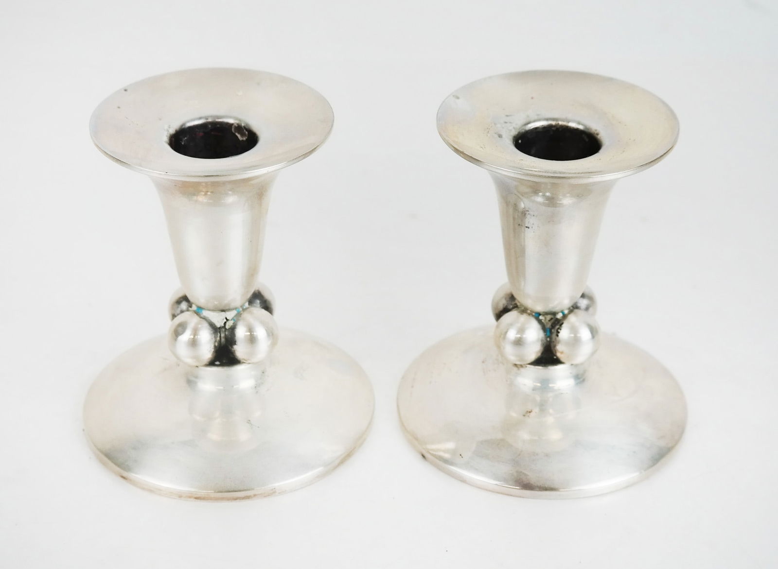 Pair of Danish Sterling Silver Candlesticks (1 of 7)