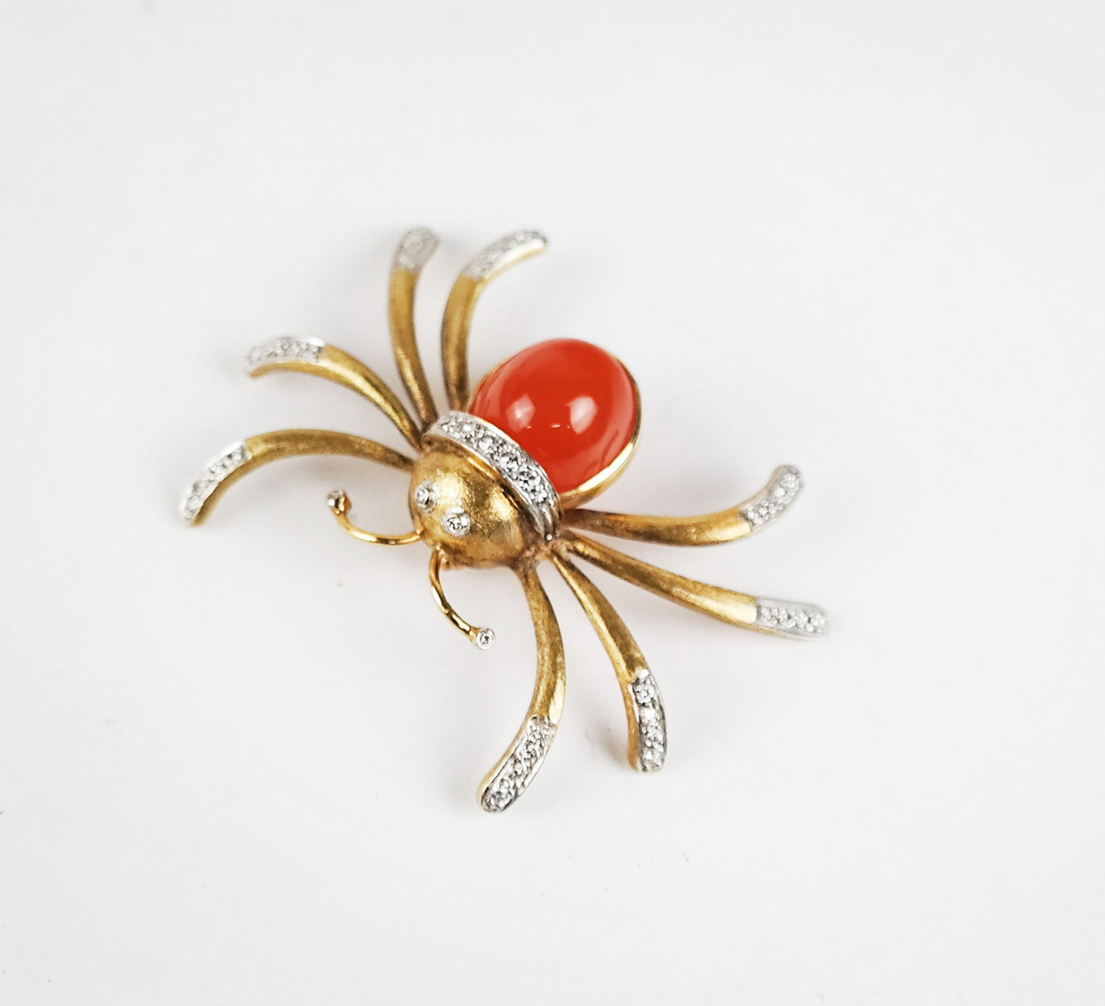 Gold, Quartz & Diamond Spider Brooch (1 of 7)