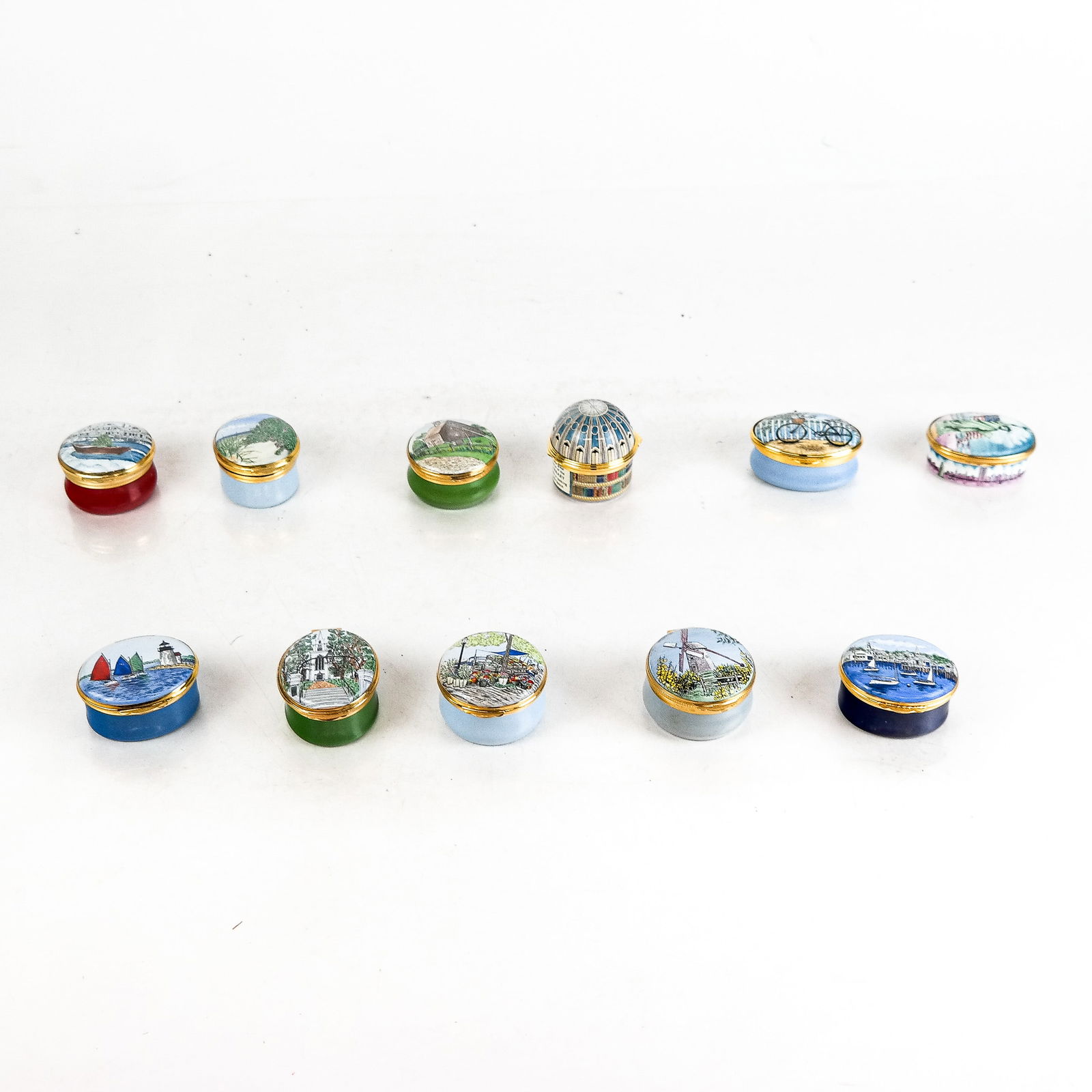 Assembled Group of Enameled Pill Boxes (11) (1 of 11)