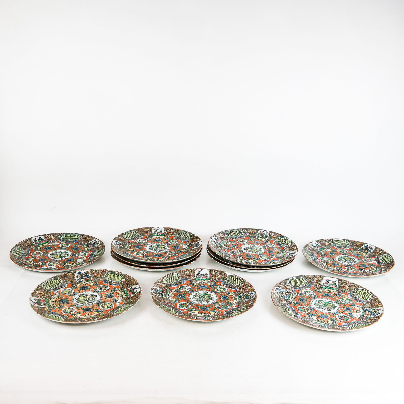 Chinese Export Rose Medallion Porcelain Plates (11) (1 of 12)