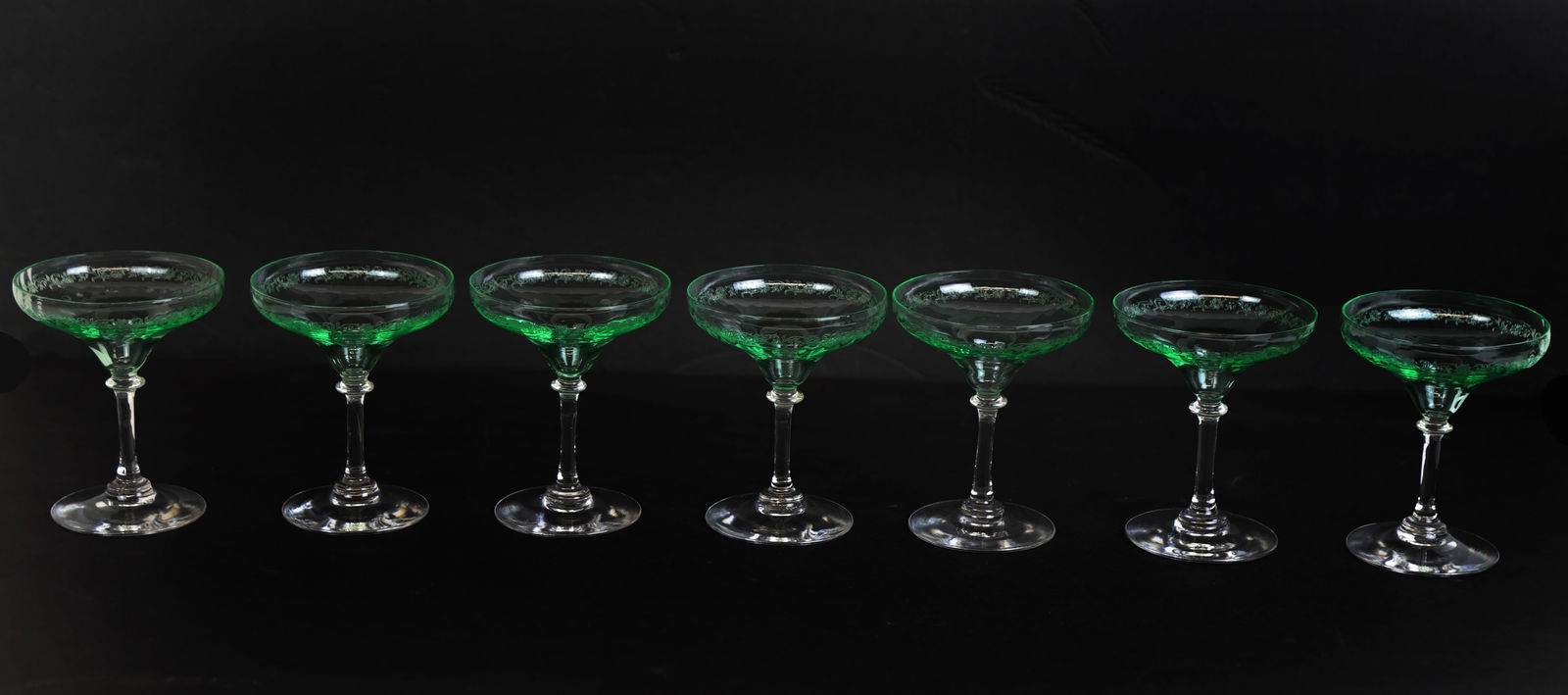 Assembled Group of Green-to-Clear Stemware (26) (1 of 6)