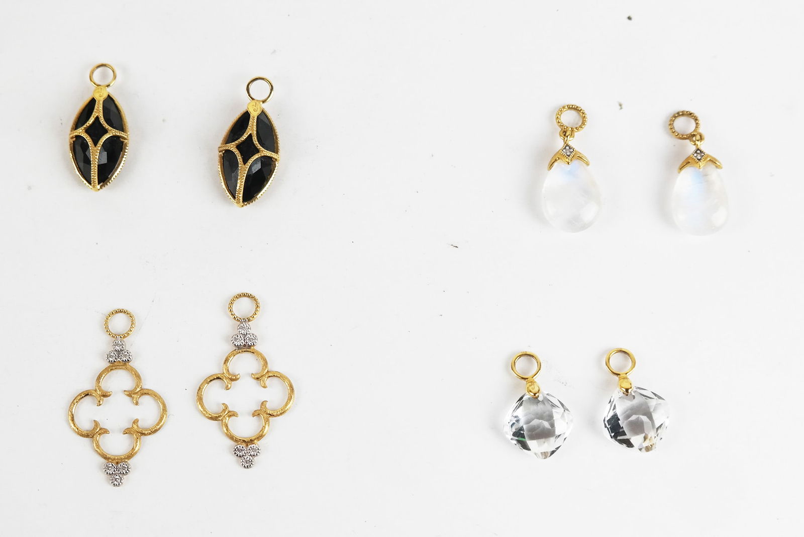 Jude Frances Four (4) Pairs of Gold & Stone Ear Charms (1 of 10)