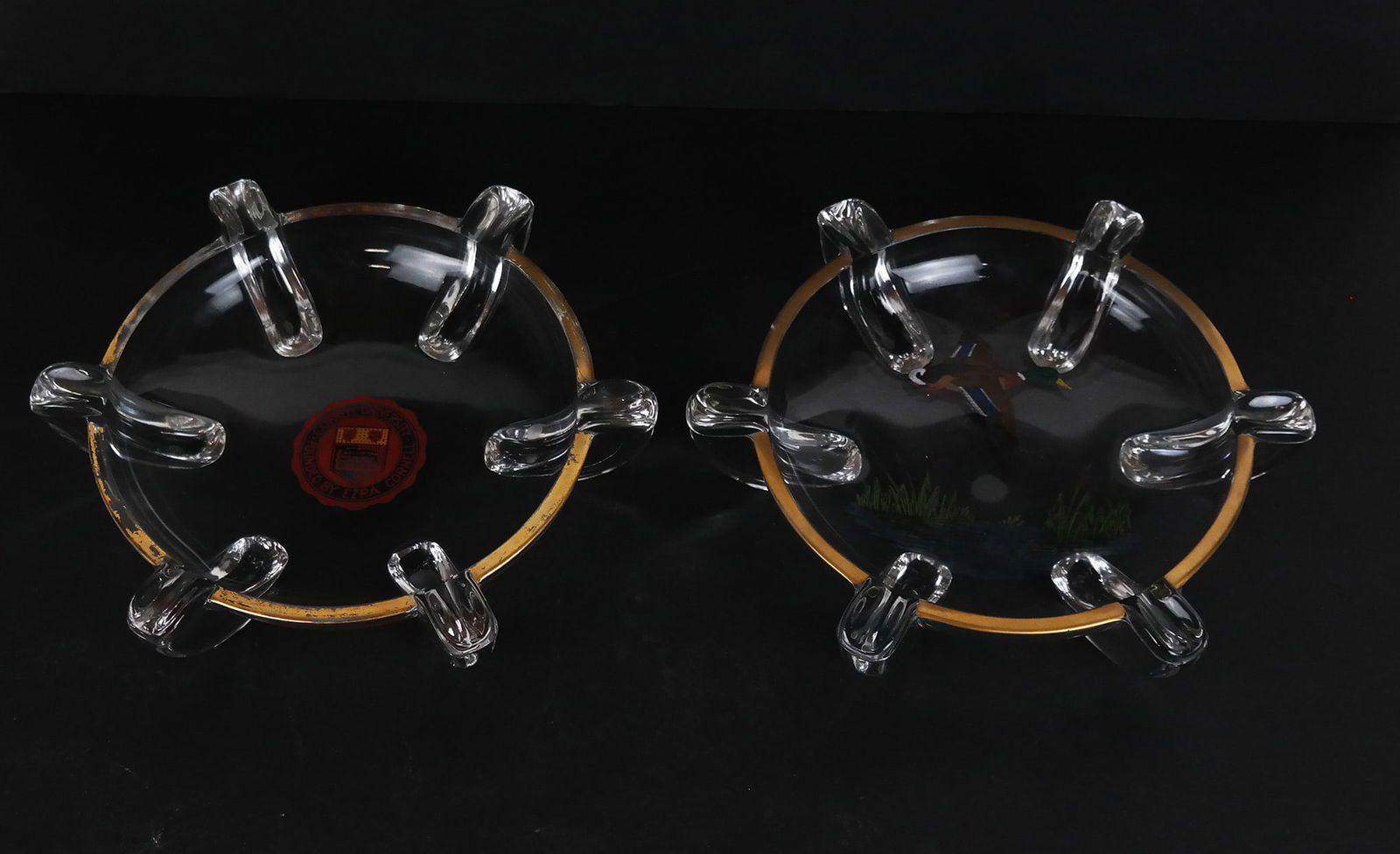 Two Cigar Trays: Crystal and Hand-Painted (1 of 9)