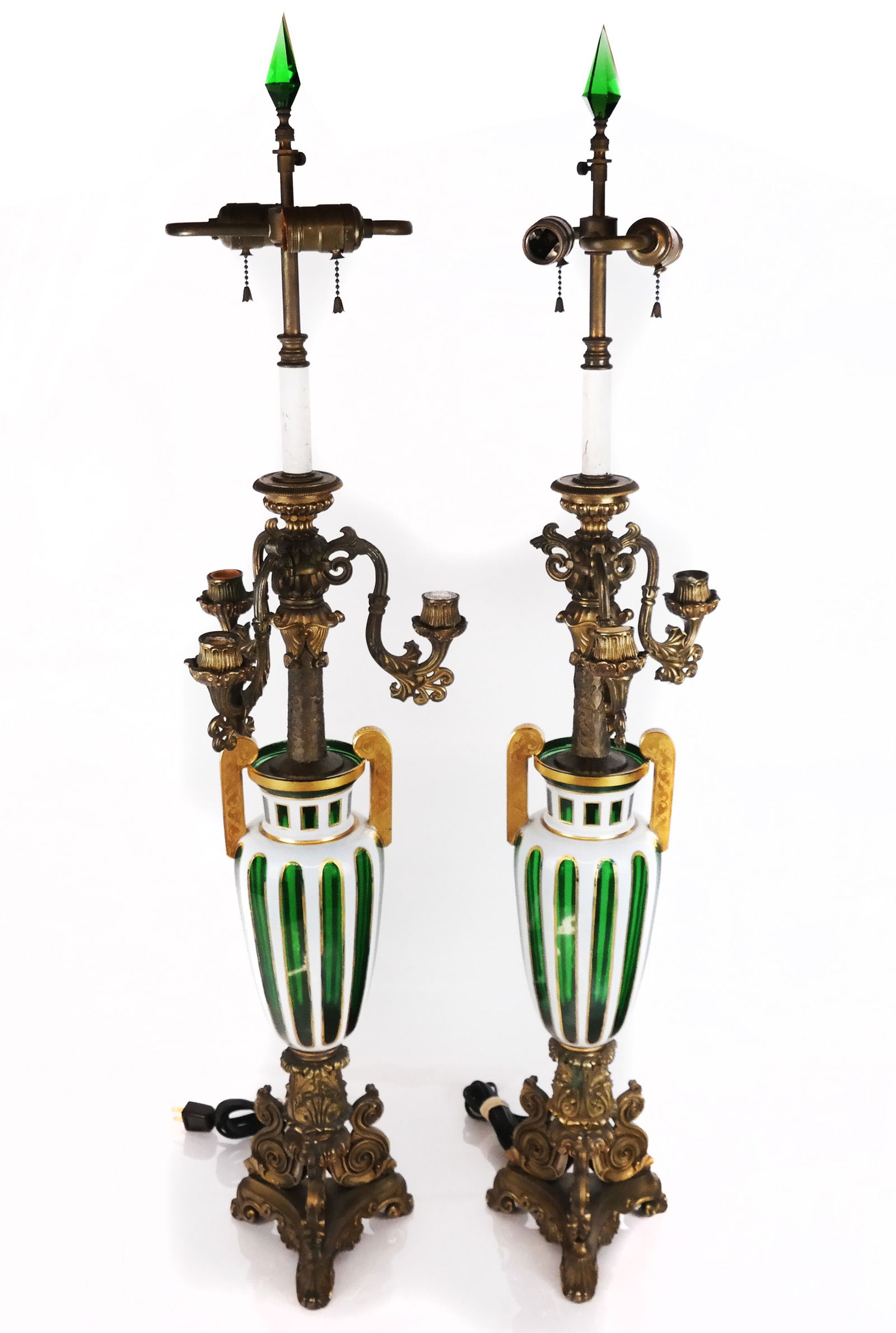 Pair of Bohemian Crystal & Bronze Candelabra (1 of 10)