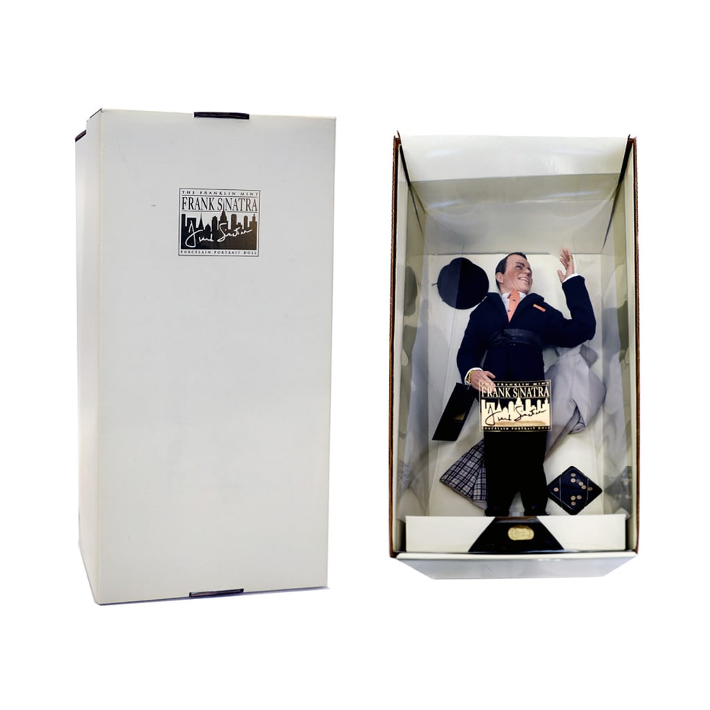 Frank Sinatra Musical Doll: Frank Sinatra musical portrait doll by The Franklin Mint, with papers.