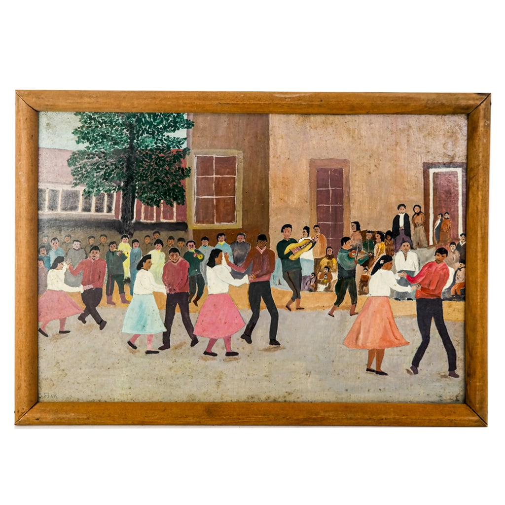 Signed "FINK": Dance Party - Oil Painting (1 of 9)