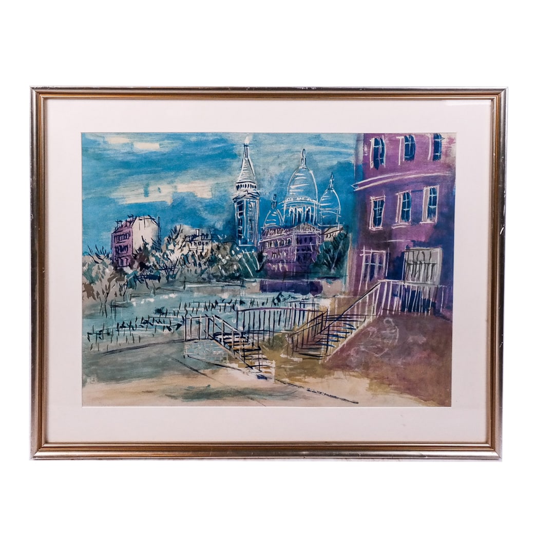 Pierre Pages Lithograph, View Of Paris