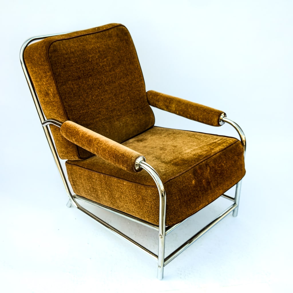 Modern Bauhaus-Style Chrome Lounge Chair (1 of 6)