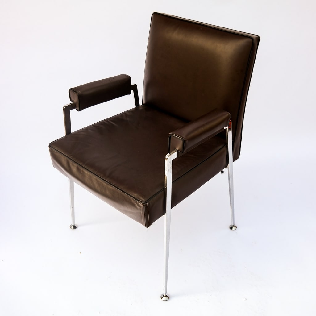 Modern Upholstered Chrome Armchair (1 of 7)