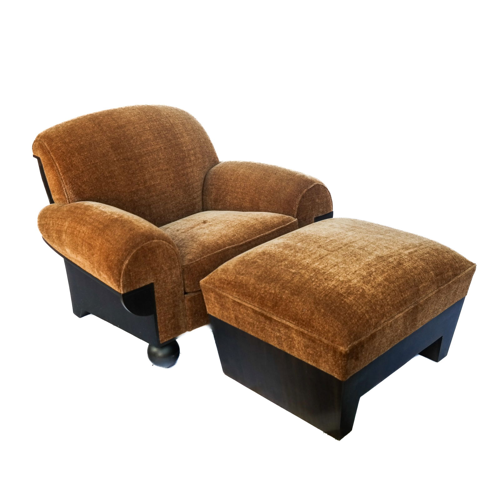 Thierry Despont Club Chair and Ottoman (1 of 14)