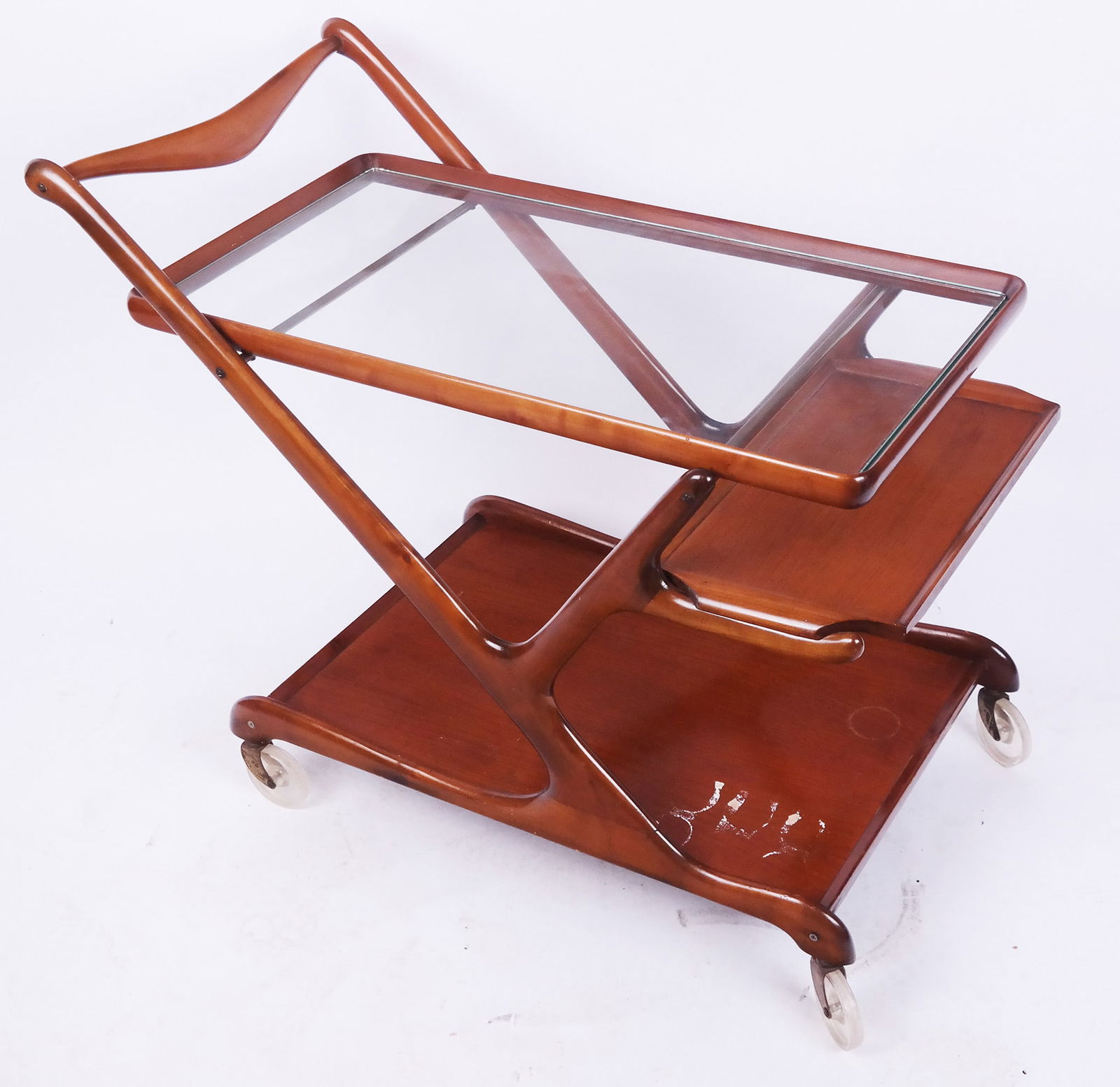 Mid-Century Modern Italian Walnut Bar Cart Trolley (1 of 6)
