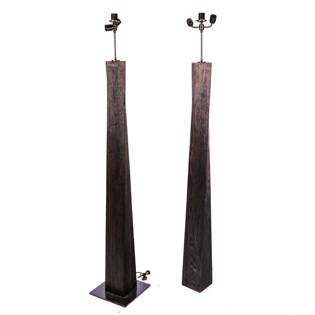 Pair of Modern Oak Floor Lamps (1 of 9)