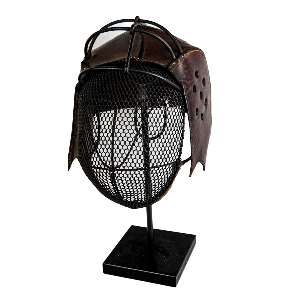 Antique Leather & Metal Mesh Fencing Mask (1 of 7)