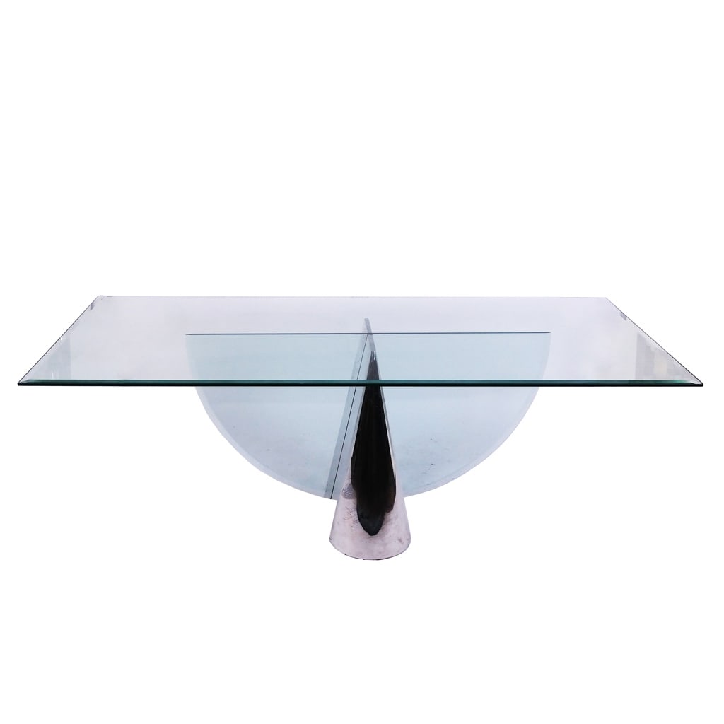 20th C. Modern Chrome & Glass Dining Table (1 of 11)