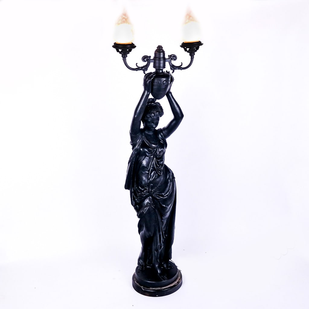 19th C. Classical Figural Life-Size Floor Lamp (1 of 14)