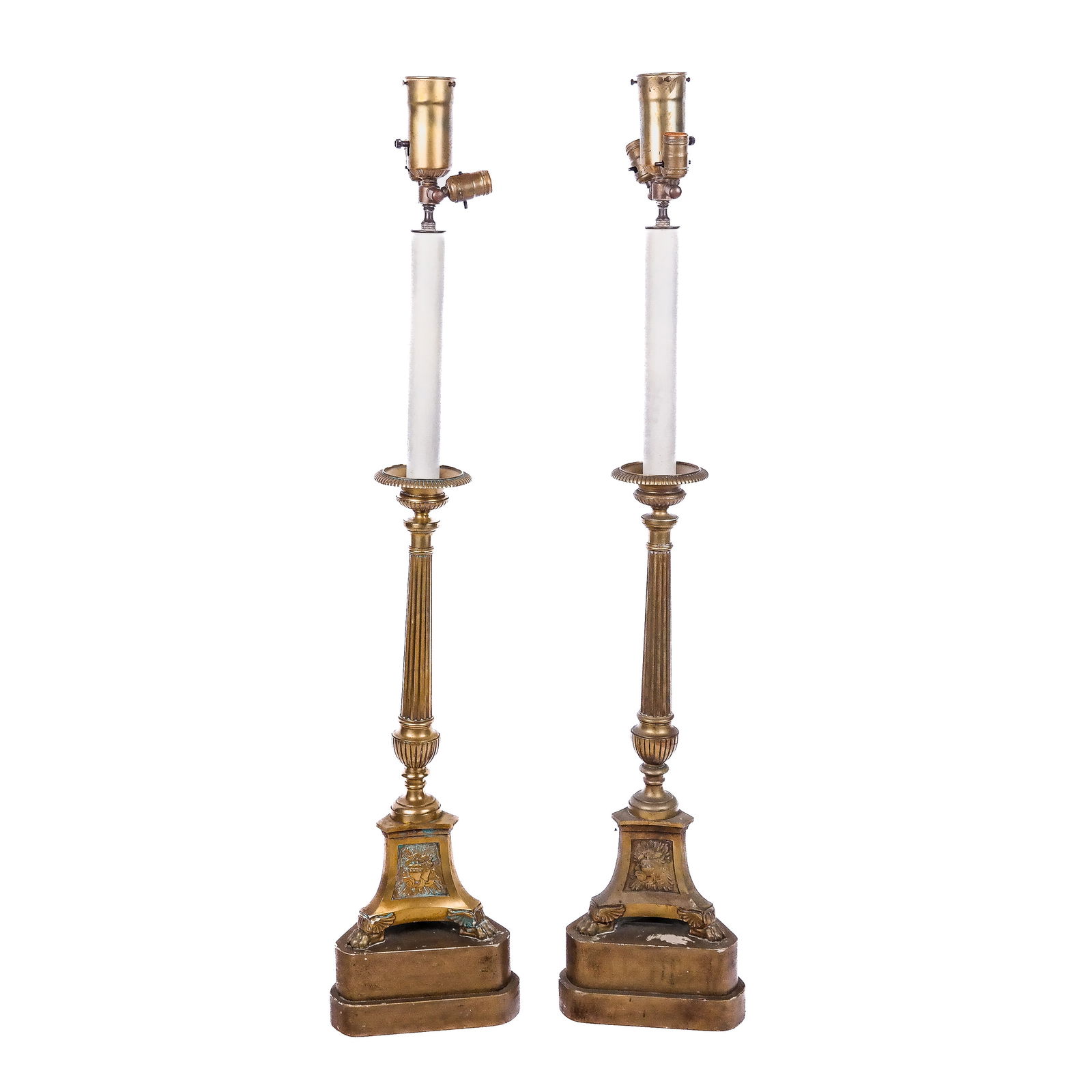 Pair of Baroque-Style Gilt Metal Altar Floor Lamps (1 of 17)