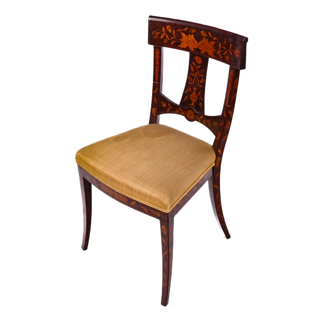 19th C. Marquetry Inlaid Side Chair (1 of 10)