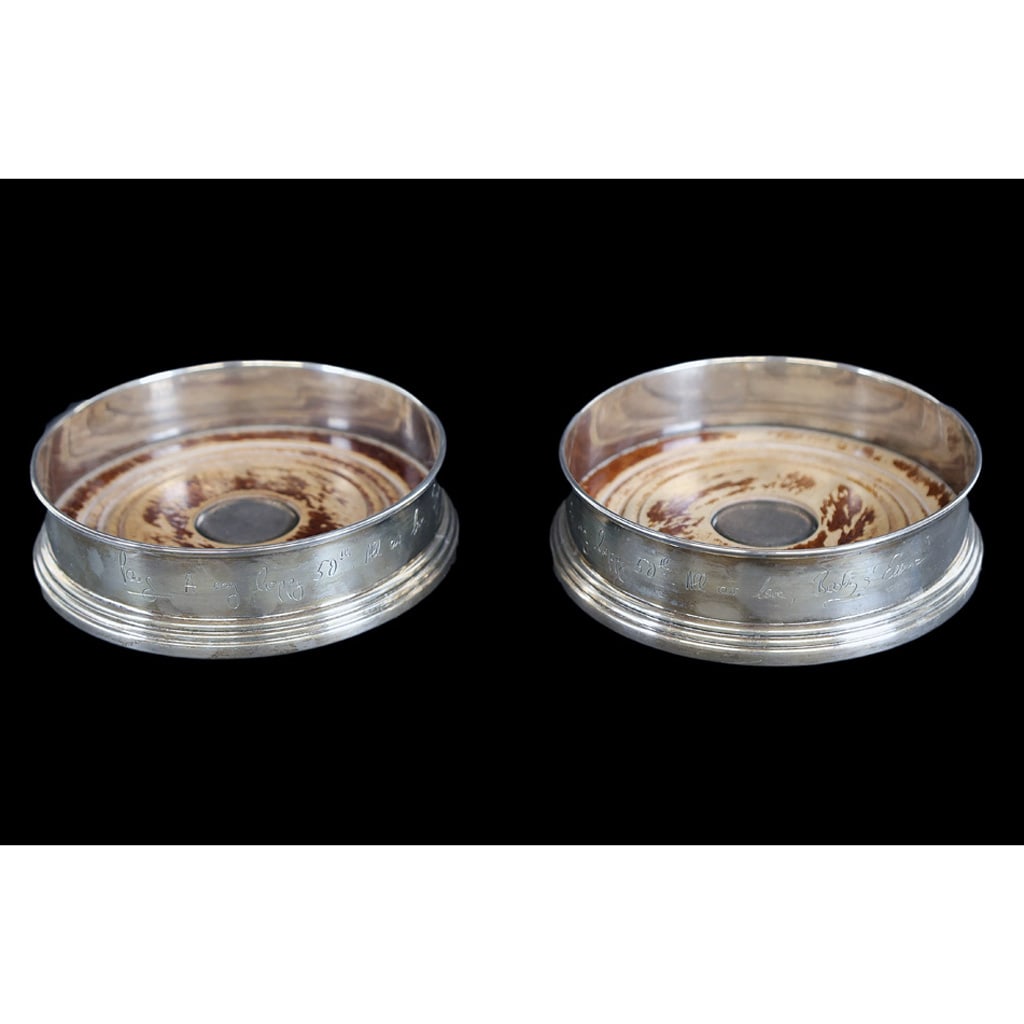 English Silver Bottle Coasters (1 of 4)