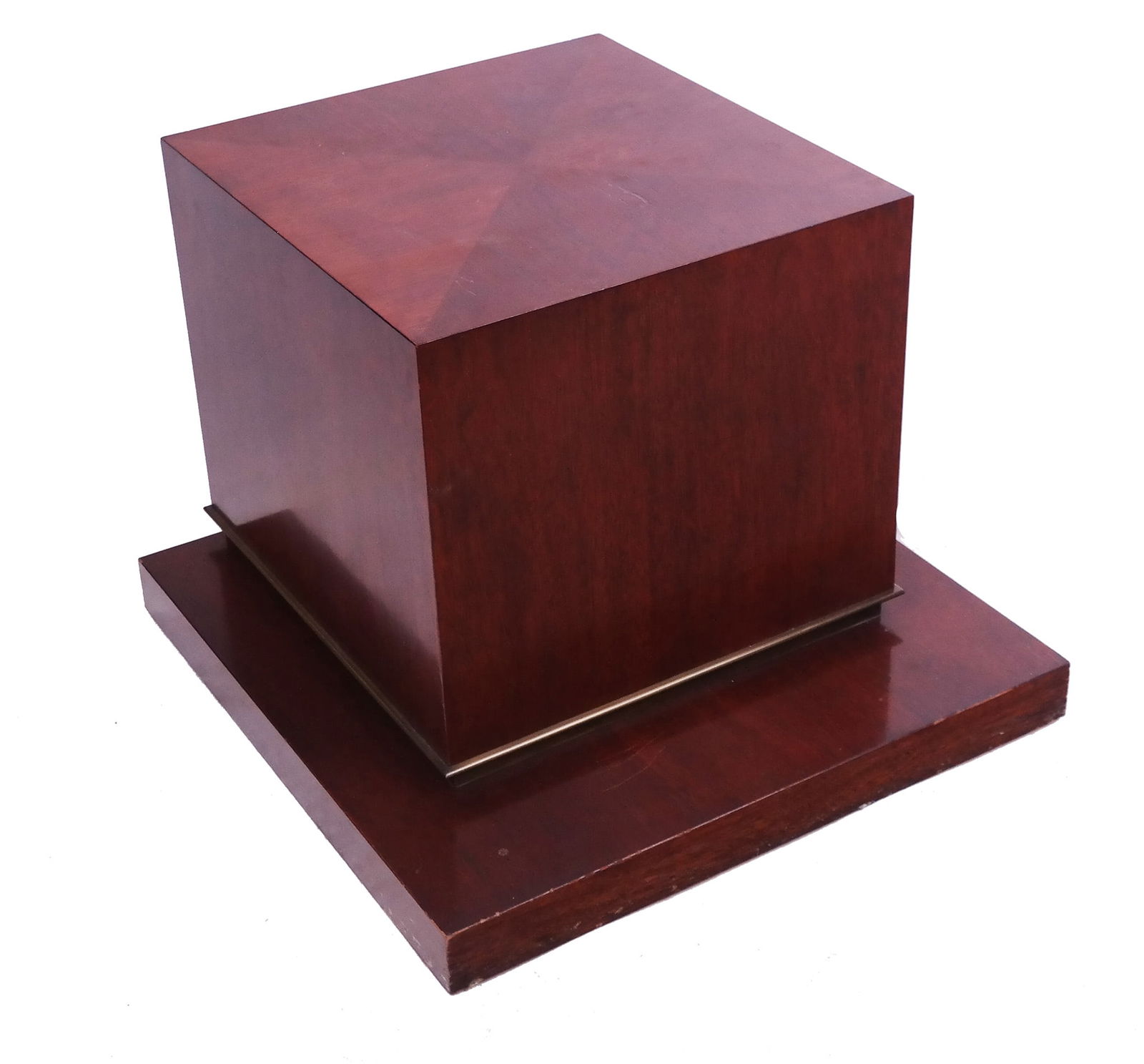 Modern Art Deco-Style Mahogany Pedestal (1 of 7)