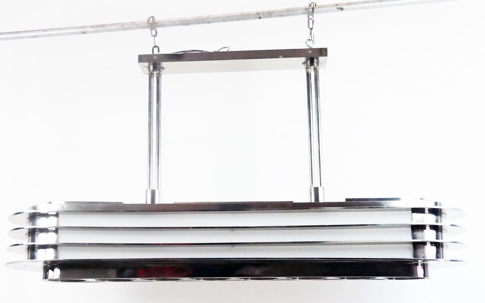 Art Deco-Style Brushed Metal Pendant Fixture (1 of 10)