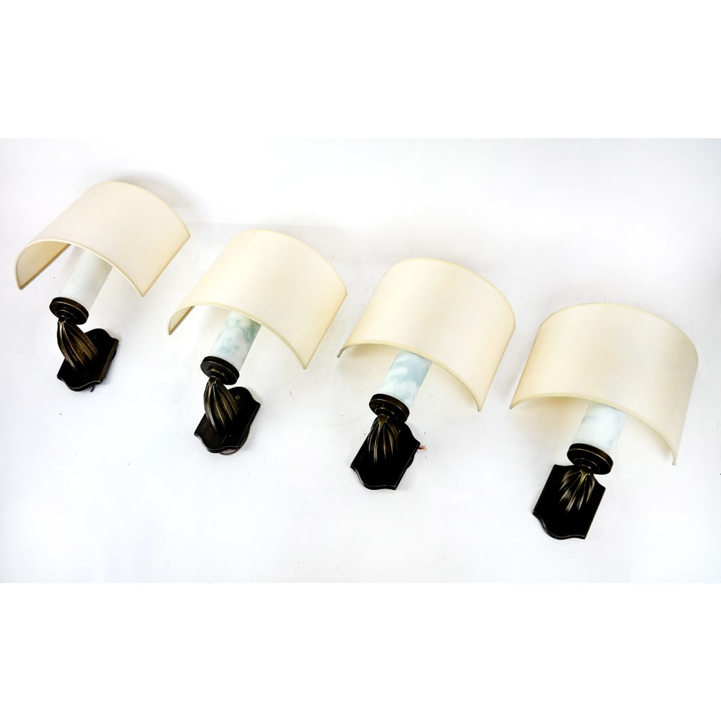 Modern Art Deco-Style Bronze Sconces (4) (1 of 13)